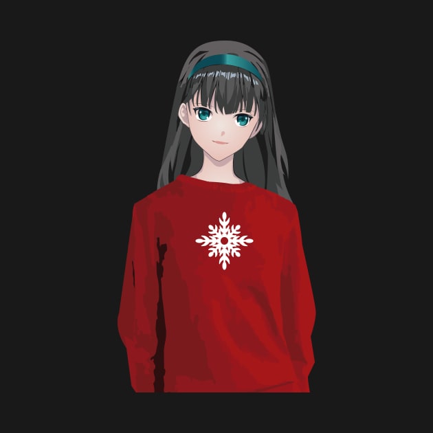 Anime Girl With Christmas Sweater by Vendaval