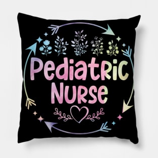 Pediatric Nurse cute floral watercolor Pillow