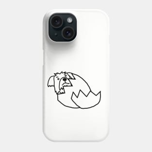 Cute Dog Hatching from Easter Egg Outline Phone Case