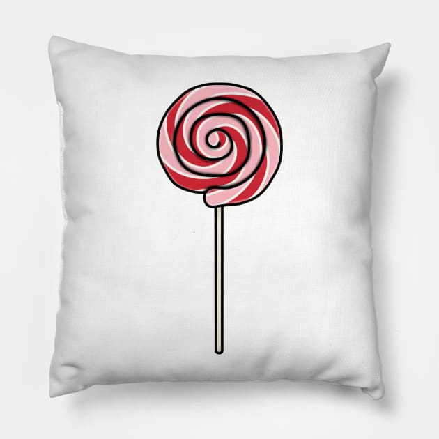 Fun Swirl Lolly Pop Cartoon Style Illustration Pillow by AlmightyClaire