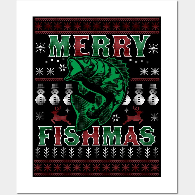 Christmas Largemouth Bass Fishing Gift Ugly Christmas Sweatshirt