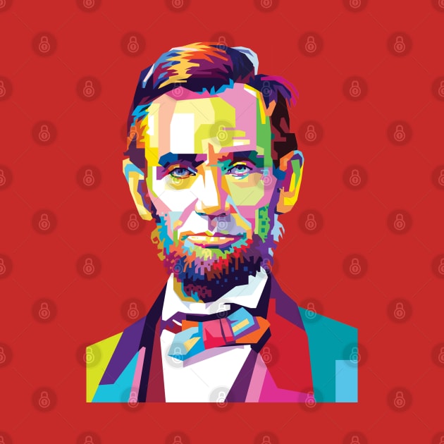 Abraham lincoln in Pop Art by Mulyadi Walet