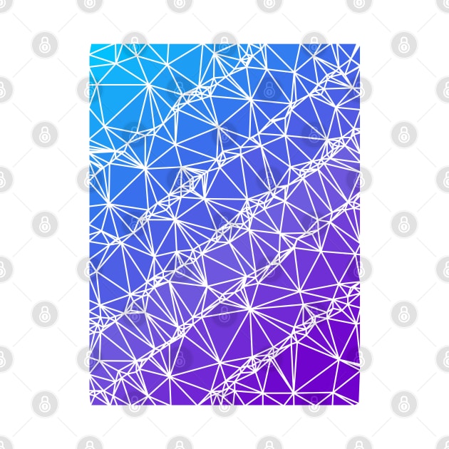 Blue to Purple Wireframe Geometric Abstract Artwork by love-fi