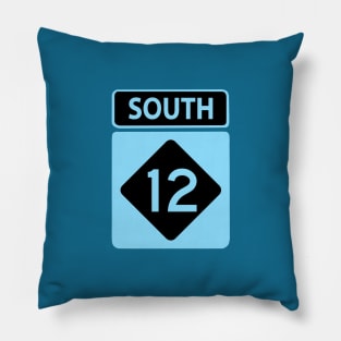 Highway 12 South Aqua Pillow