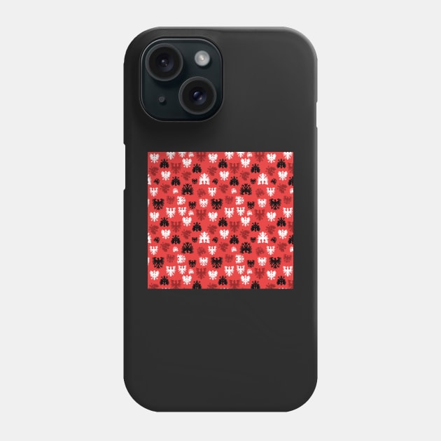 Polish Falcon Polish Eagle Pattern in Black and Red Dyngus Day Phone Case by JessDesigns