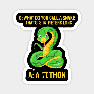 Python Pithon Pi Symbol Funny Math Teacher Pi Day 3.14 Magnet