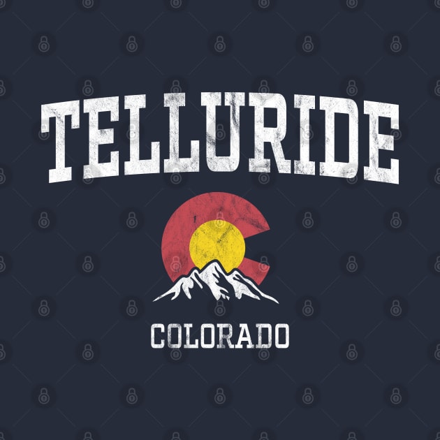 Telluride Colorado CO Vintage Athletic Mountains by TGKelly