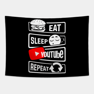 EAT SLEEP YOUTUBE REPEAT Tapestry