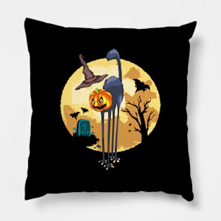 Scared Cat Halloween Pillow