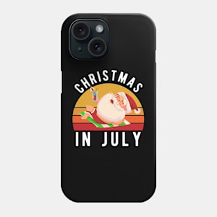 Christmas In July T-Shirt Funny Santa Summer Beach Vacation Phone Case