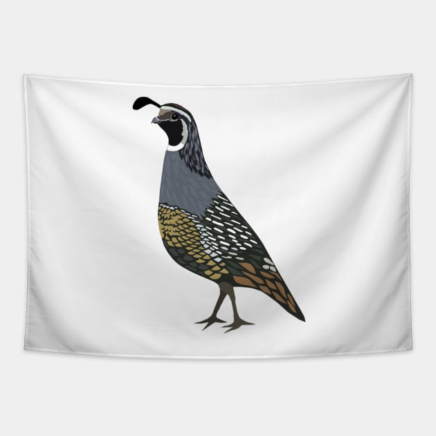 California Quail Tapestry by juliabohemian