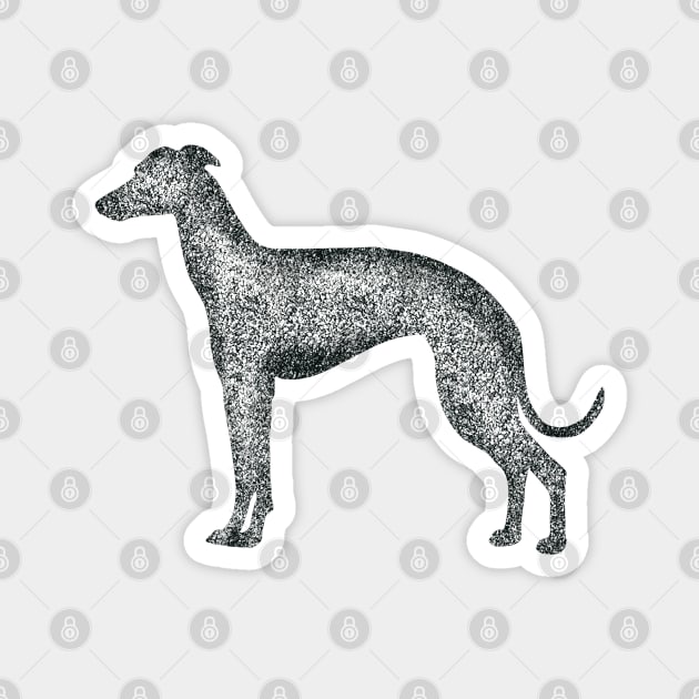 Monochrome textured greyhound Magnet by Cornish Artisan 