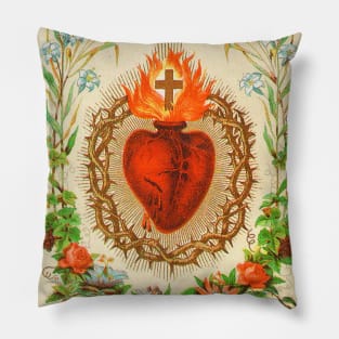 Sacred Heart holy card Pillow