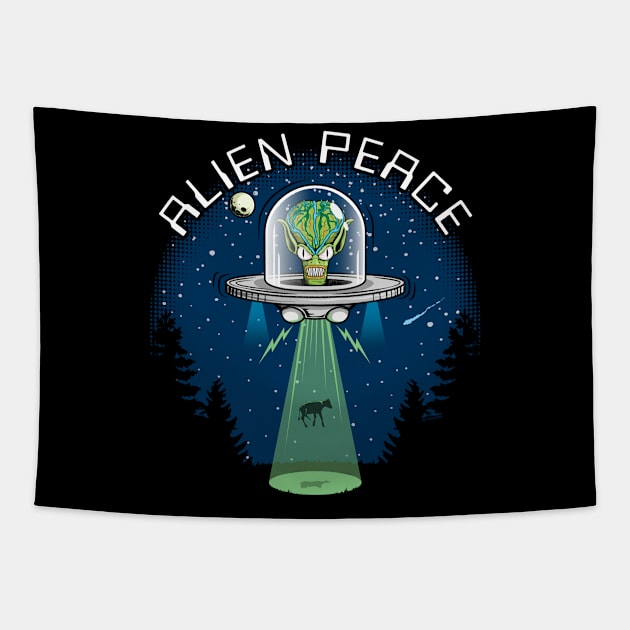 Alien Peace Tapestry by OutdoorMayhem