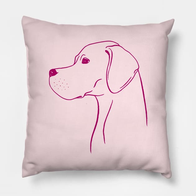 English Pointer (Pink and Berry) Pillow by illucalliart