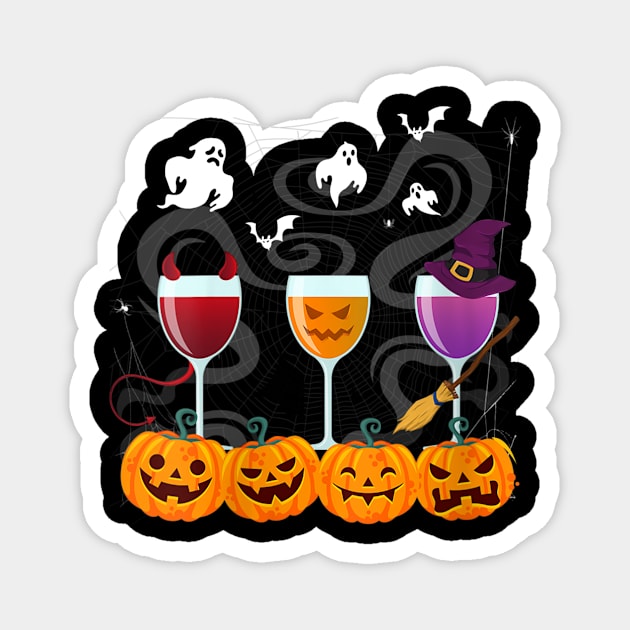 Womens Funny Drinking Lover Gifts Halloween Wine Glasses Costume Magnet by Ortizhw