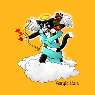 Valentine's Day Tuxedo Cupid Cat T-Shirt