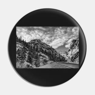 Mountain Road in Black and White Pin