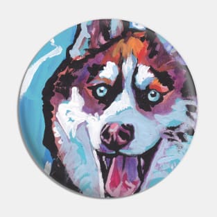 Siberian Husky Bright colorful pop dog art Pin