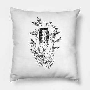 The High Priestess (Black) Pillow