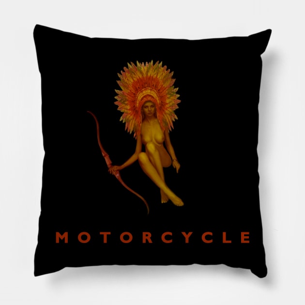 Vintage motorcycle poster design by MotorManiac Pillow by MotorManiac