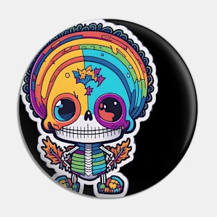 Skeleton Halloween Celebration Pin