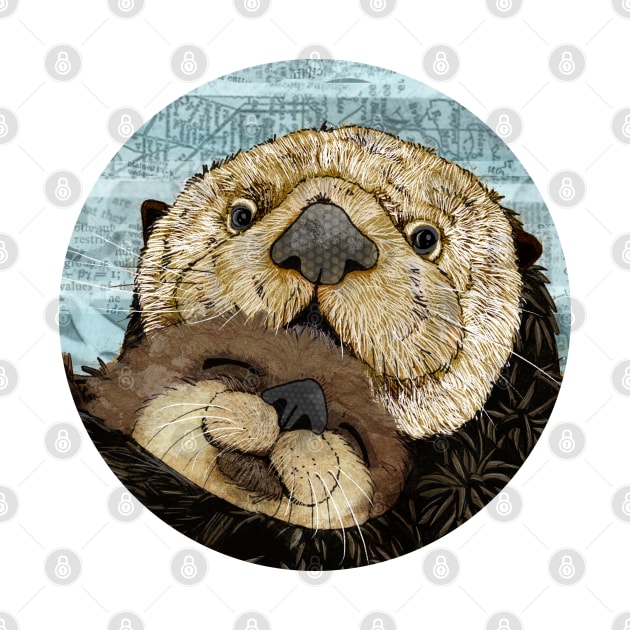 Sea otters by KatherineBlowerDesigns