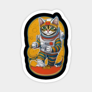 Red Planet Explorer: Cat in Astronaut Suit on Mars Magnet