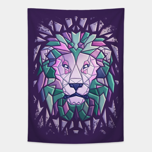Stained-Glass Lion Tapestry by Abbilaura