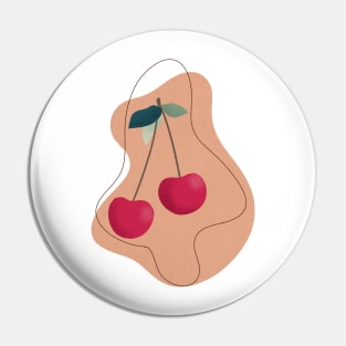 Modern Cherry Illustration Pin