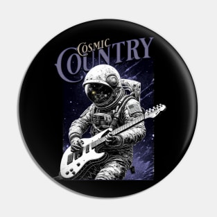 Cosmic Country Astronaut Guitar Space Pin