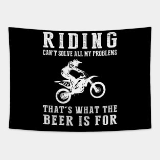 "Dirtbike Can't Solve All My Problems, That's What the Beer's For!" Tapestry