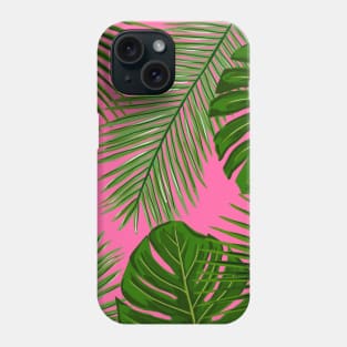 Tropical Plants on Bright Pink Phone Case