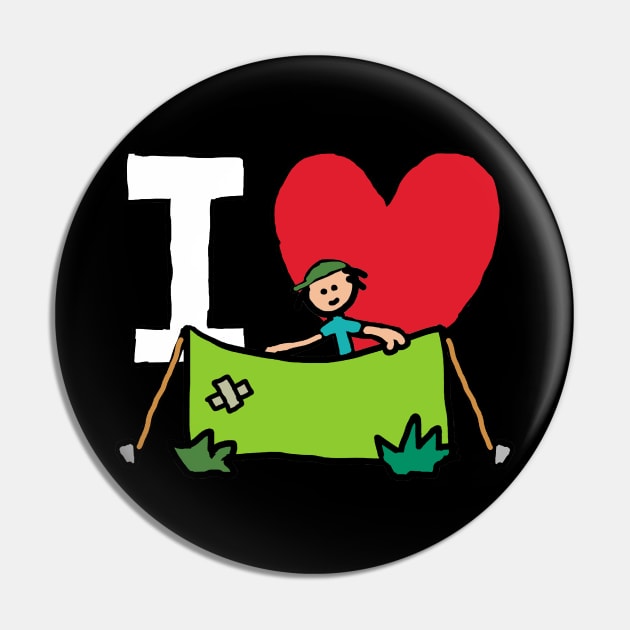 I Love Camping Pin by Mark Ewbie