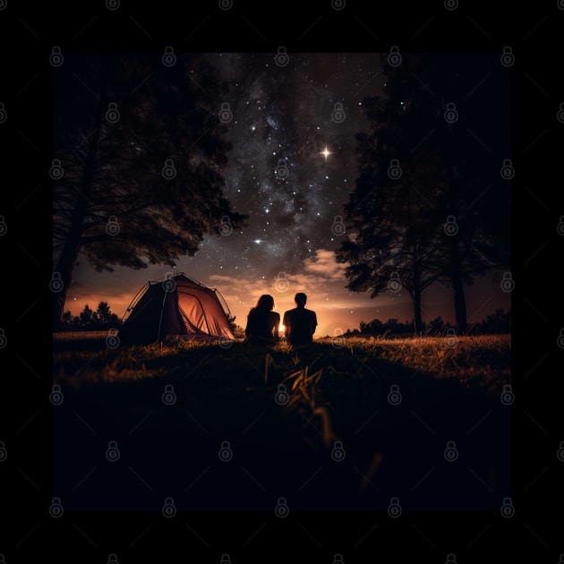 Romantic Couple Stargazing Camping in Nature Valentines by Elysian Alcove