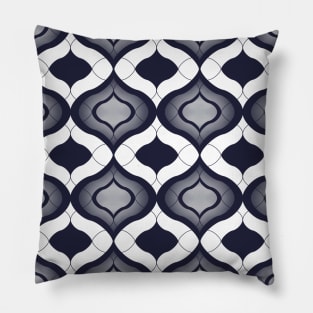 Ogee navy blue gradient design Pillow