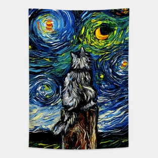 Norwegian Forest Cat Night Tapestry