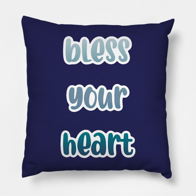 Bless Your Heart — White Outline Pillow by IrieSouth