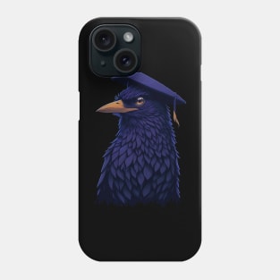 Cute Raven Wearing Graduation Hat Phone Case