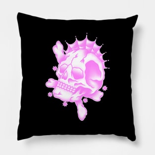 HomeSchoolTattoo Pink Skull and Crossbones Pillow