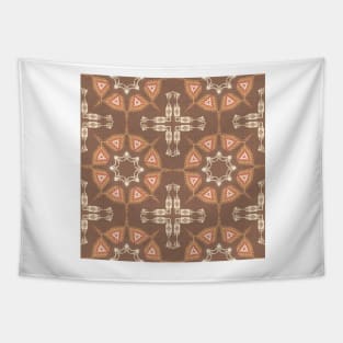 Faux Woven Texture Earthy Tone Navajo Mandala Tapestry