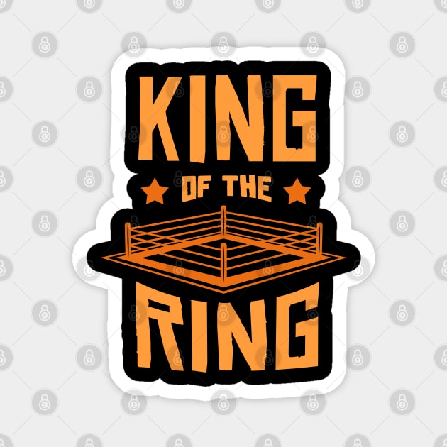 Boxing King of the ring fight boxer gift Magnet by voidea