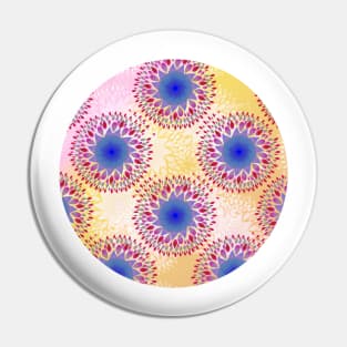 Teardrop Concentric Circle Pattern (Pink,Yellow) Pin