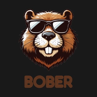 Funny Polish Internet Meme Bobr Bober Kurwa Beaver Sunglasses T-Shirt