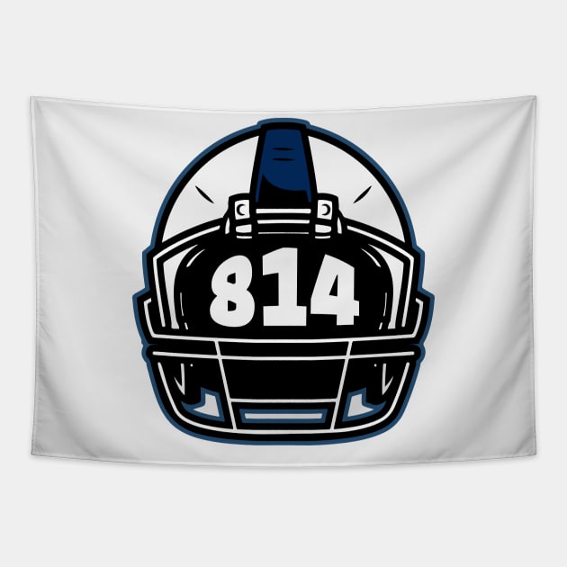 Retro Football Helmet 814 Area Code State College Pennsylvania Football Tapestry by SLAG_Creative