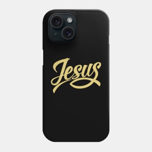 Lettering Jesus with the sign of the fish. Phone Case