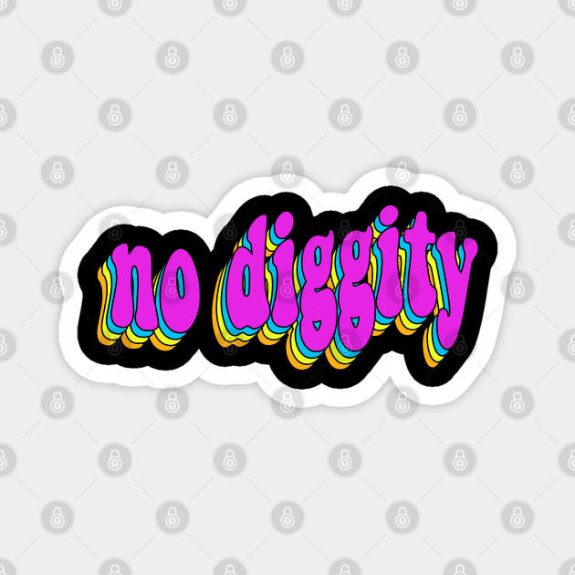 No Diggity 90s Hip Hop Rainbow Graphic Design Logo No Diggity