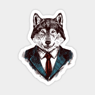 Business Wolf Magnet