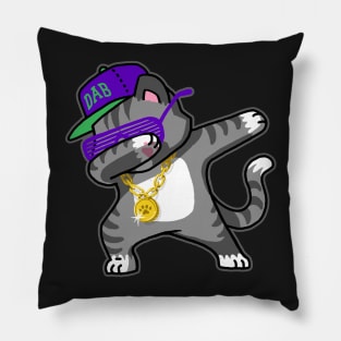 Dabbing Cat Funny Shirt Dab Hip Hop Dabbing Kitten Pillow