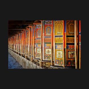 An Alley Of Tibetan Prayer Wheels T-Shirt